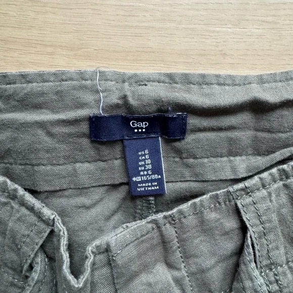 GAP Olive Green Linen/Cotton Pant (Size 6) - Picture 3 of 8